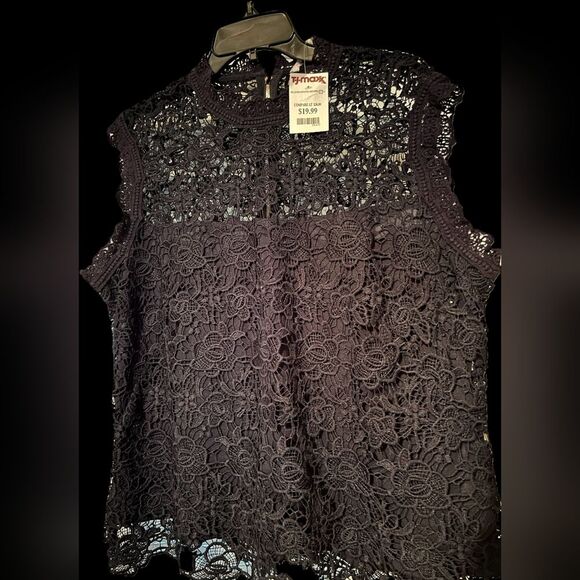 Nannette Tops - Nannette Black Lace Top